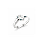 Azzuro Vega Mavi Pırlanta Yüzük / 14 Ayar Beyaz Altın