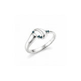 Azzuro Vega Mavi Pırlanta Yüzük / 14 Ayar Beyaz Altın