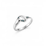 Azzuro Vega Mavi Pırlanta Yüzük / 14 Ayar Beyaz Altın