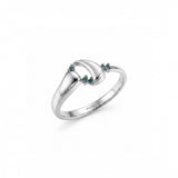 Azzuro Vega Mavi Pırlanta Yüzük / 14 Ayar Beyaz Altın