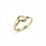 Azzuro Vega Mavi Pırlanta Yüzük / 14 Ayar Sarı Altın