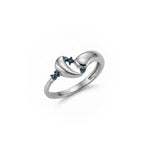 Azzuro Vega Mavi Pırlanta Yüzük / 14 Ayar Beyaz Altın