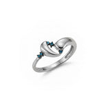 Azzuro Vega Mavi Pırlanta Yüzük / 14 Ayar Beyaz Altın