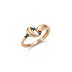 Azzuro Vega Mavi Pırlanta Yüzük / 14 Ayar Rose Altın