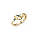 Azzuro Vega Mavi Pırlanta Yüzük / 14 Ayar Sarı Altın