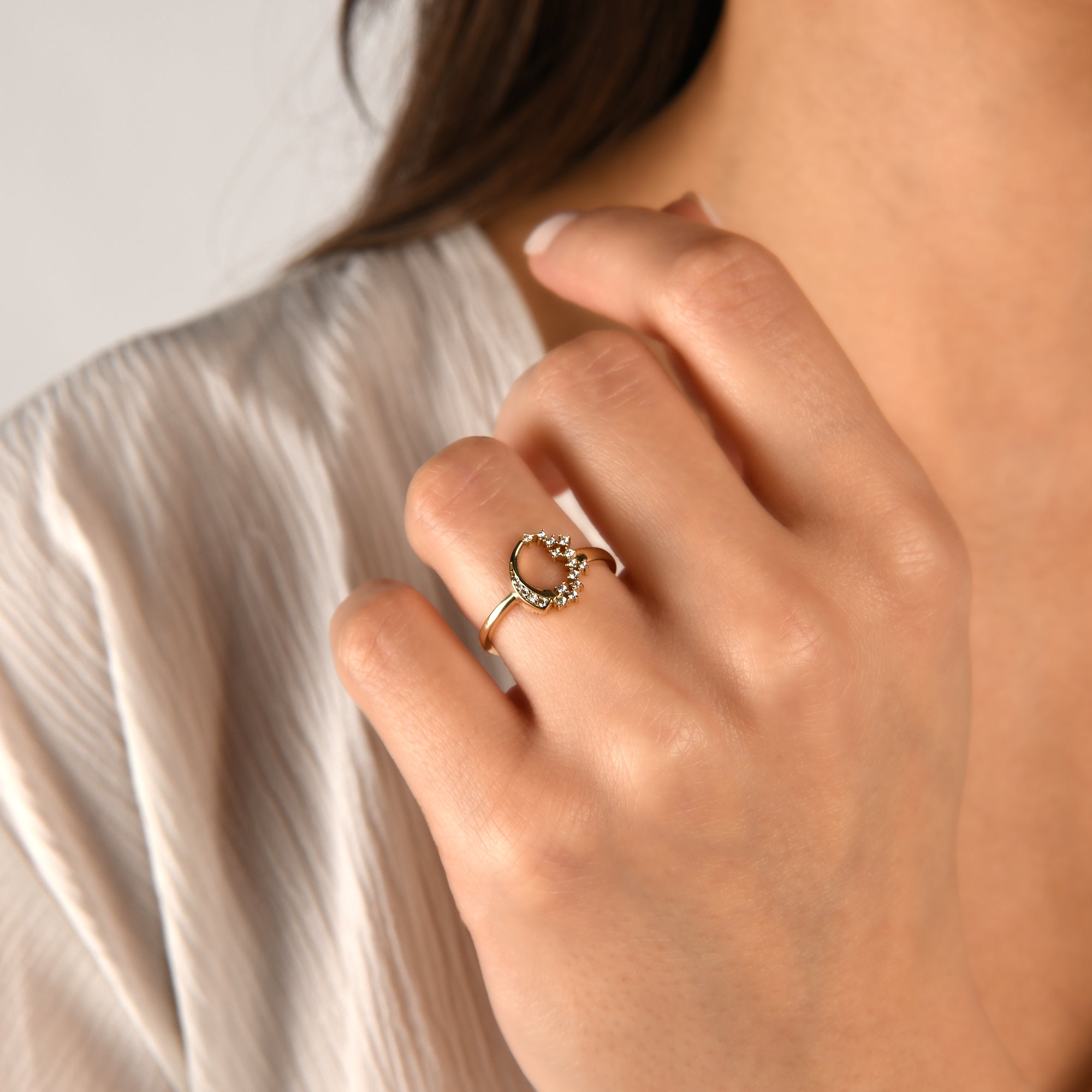 Andromeda Taşlı Altın Yüzük / 14 Ayar Sarı Altın