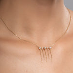 Zincir Sallantılı Taşlı Altın Kolye / 14 Ayar Sarı Altın