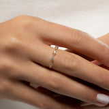 Station Beş Taşlı Altın Yüzük / 14 Ayar Sarı Altın