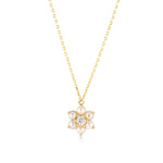 Çiçek Form İncili Altın Kolye / 14 Ayar Sarı Altın