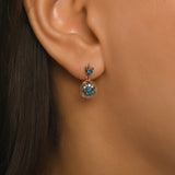 Серьги-кольца Stilla с подвесками и синими бриллиантами