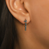 Серьги-кольца Stilla с подвесками и синими бриллиантами