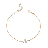 Yılan Taşlı Altın Bileklik / 14 Ayar Rose Altın