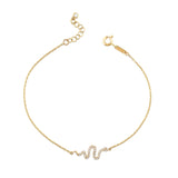 Yılan Taşlı Altın Bileklik / 14 Ayar Sarı Altın