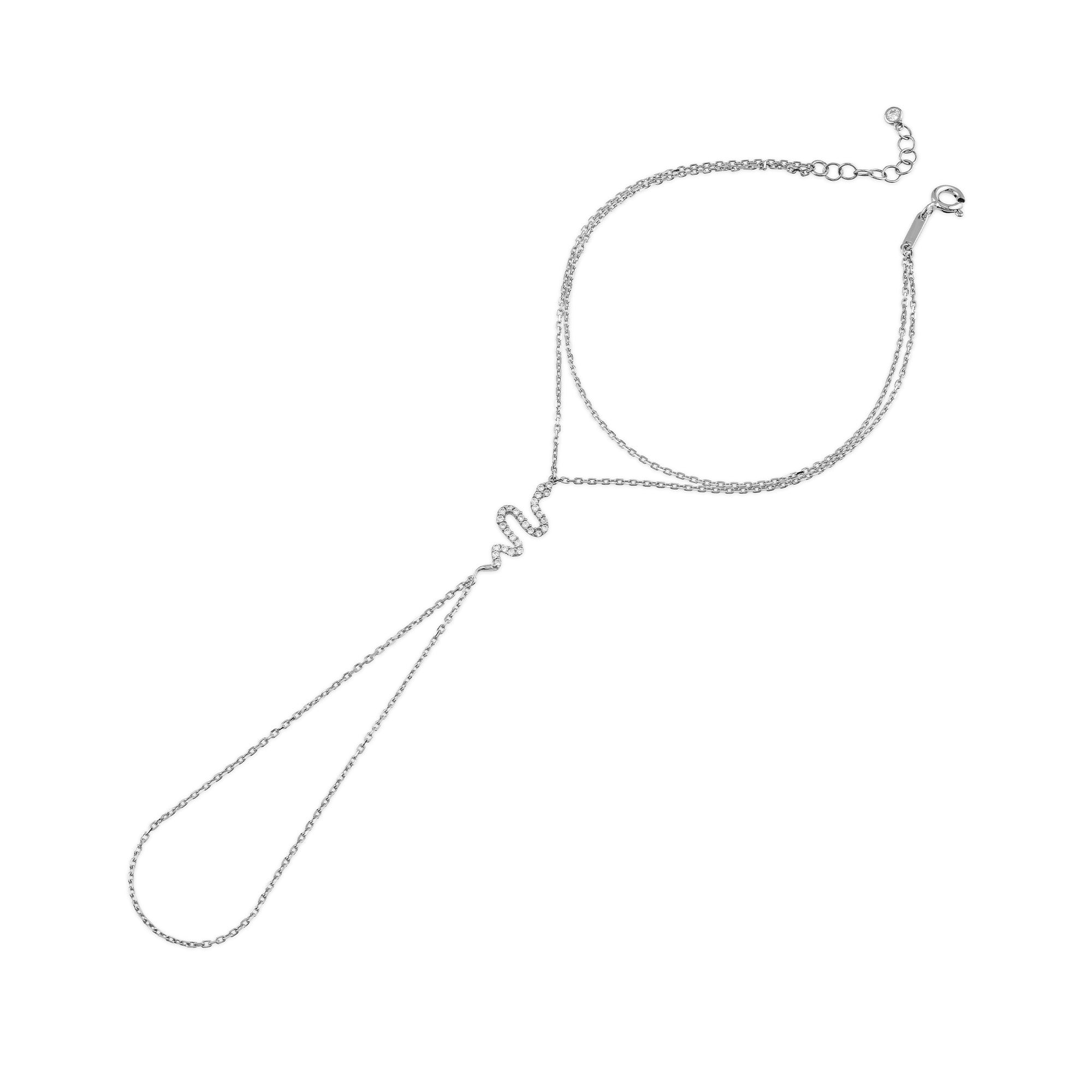 Yılan Taşlı Altın Şahmeran / 14 Ayar Beyaz Altın