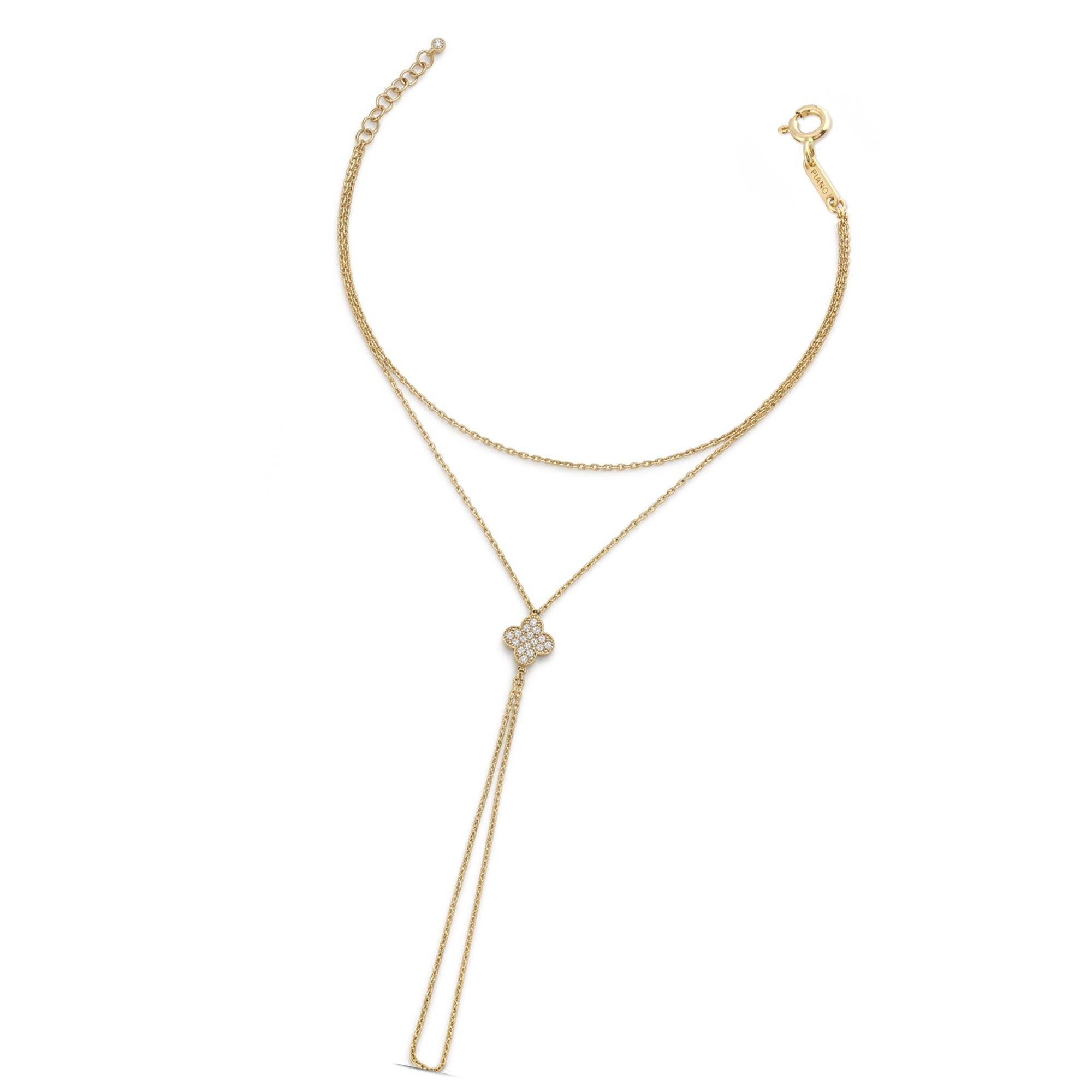 Yonca Şans Taşlı Altın Şahmeran / 14 Ayar Sarı Altın