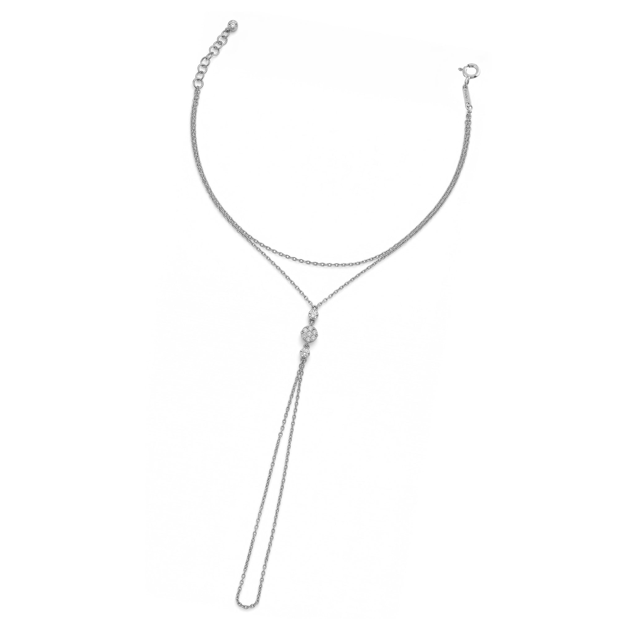 Modern Yuvarlak Üç Taşlı Altın Şahmeran / 14 Ayar Beyaz Altın