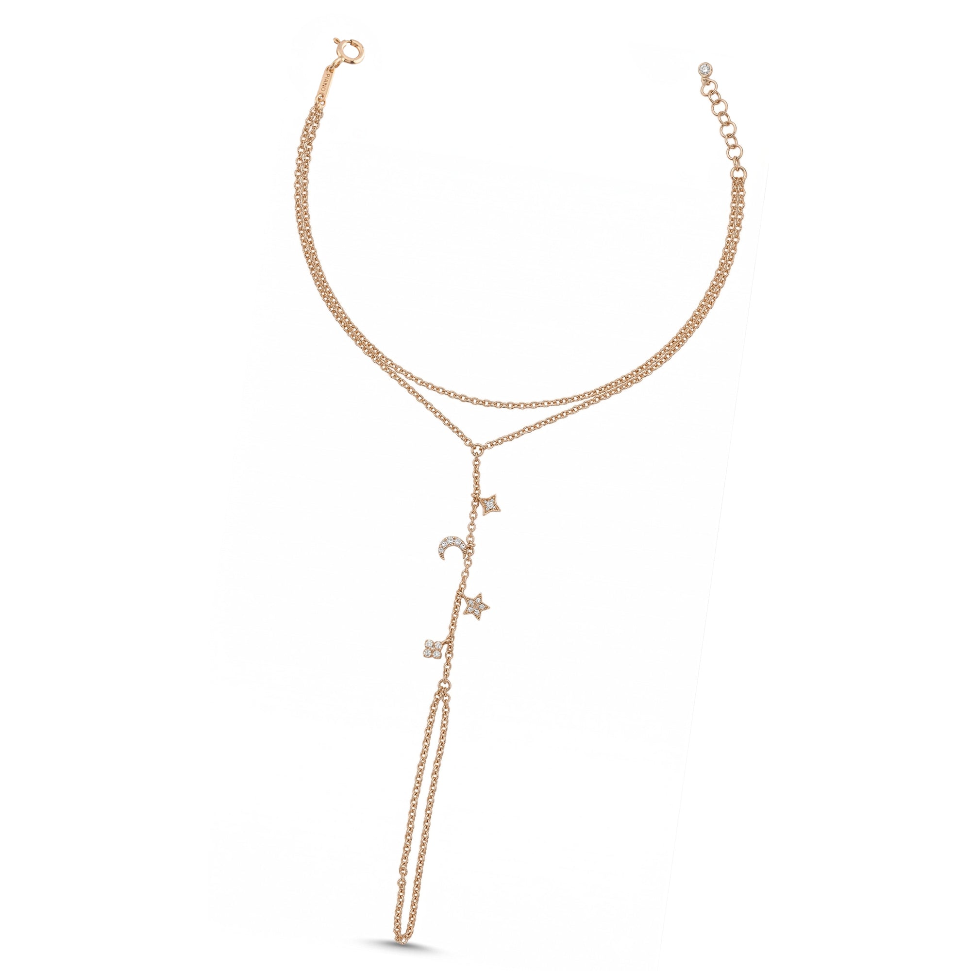 Gökyüzü Figürlü Taşlı Altın Şahmeran / 14 Ayar Rose Altın