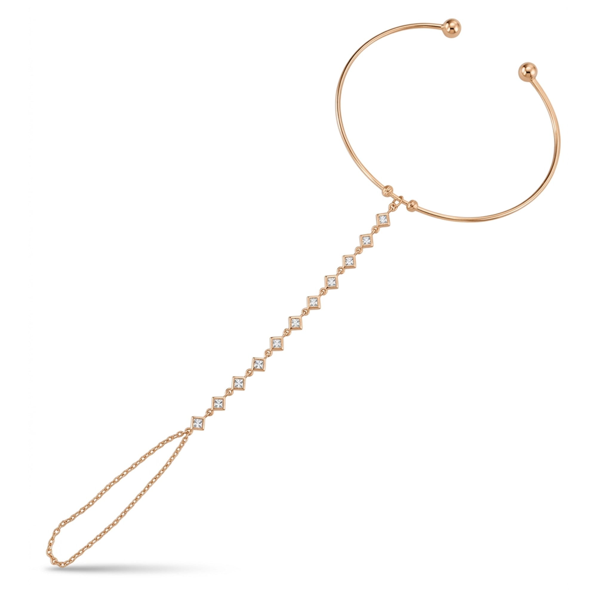 Bilezik Form Dorikalı Taşlı Altın Şahmeran / 14 Ayar Rose Altın