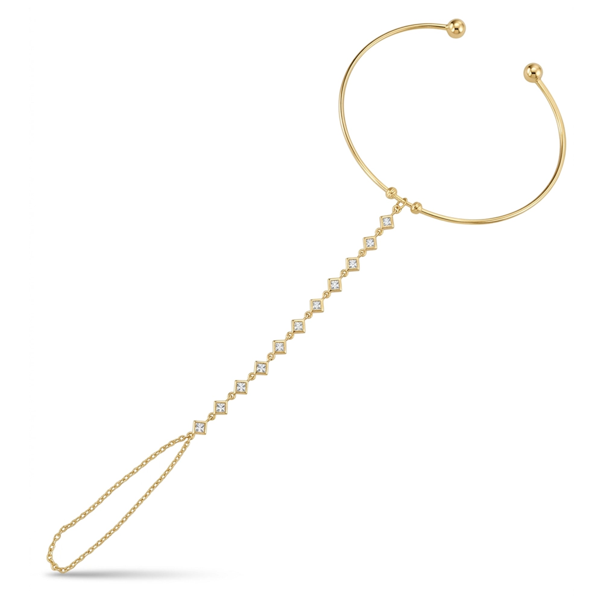 Bilezik Form Dorikalı Taşlı Altın Şahmeran / 14 Ayar Sarı Altın