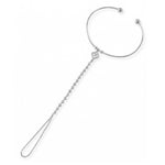 Bilezik Form Çiçek Figürlü Dorikalı Taşlı Altın Şahmeran / 14 Ayar Beyaz Altın