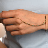 Bilezik Form Çiçek Figürlü Dorikalı Taşlı Altın Şahmeran / 14 Ayar Sarı Altın