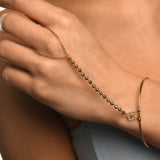 Bilezik Form Çiçek Figürlü Dorikalı Taşlı Altın Şahmeran / 14 Ayar Sarı Altın