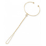 Bilezik Form Çiçek Figürlü Dorikalı Taşlı Altın Şahmeran / 14 Ayar Sarı Altın