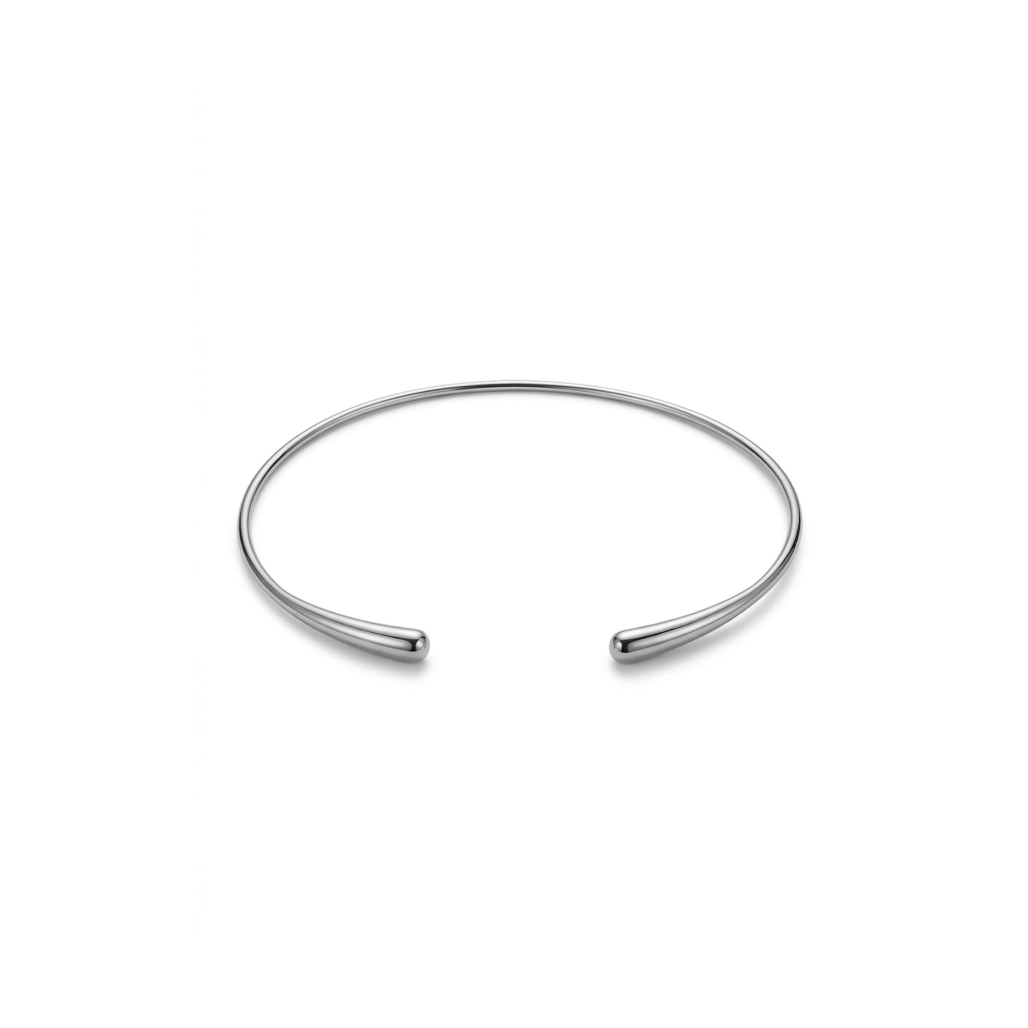 Sade Altın Cuff Bilezik / 14 Ayar Beyaz Altın