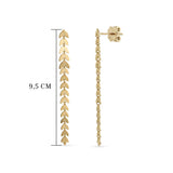 Minimalist Wheat Earring Dangle Single Gold Earring