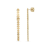 Minimal Başak Sallantılı Tek Altın Küpe / 14 Ayar Sarı Altın