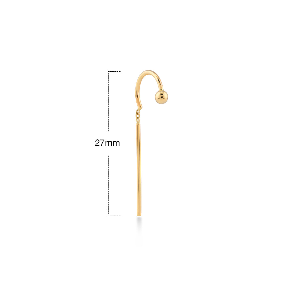 Mocha Pin Mini Top Sallantılı Çubuk Altın Relax Piercing