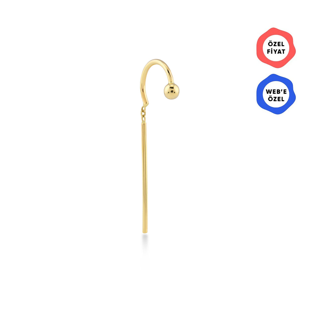 Mocha Pin Mini Top Sallantılı Çubuk Altın Relax Piercing