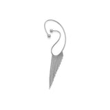 Art of Ear Sallantılı Dorika Zincir Püsküllü Tek Altın Küpe / 14 Ayar Beyaz Altın