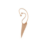 Art of Ear Sallantılı Dorika Zincir Püsküllü Tek Altın Küpe / 14 Ayar Rose Altın