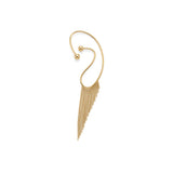 Art of Ear Sallantılı Dorika Zincir Püsküllü Tek Altın Küpe / 14 Ayar Sarı Altın