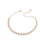 Flamenko Ardışık Sıralı Taşlı Altın Choker Kolye / 14 Ayar Rose Altın