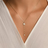 Flamenco Stone Pendant Y Model Gold Necklace