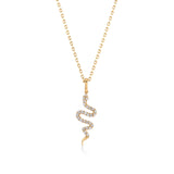 Yılan Taşlı Altın Kolye / 14 Ayar Sarı Altın