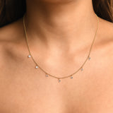 Lumina Round Stone Station Gold Necklace