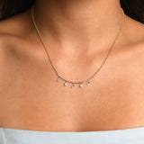 Lumina Round Stone Station Gold Necklace