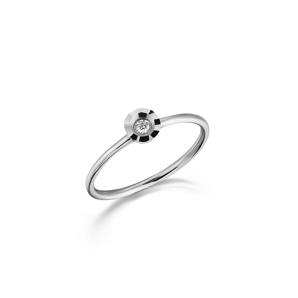 0,05 ct Fantazi Tektaş Pırlanta Yüzük / 14 Ayar Beyaz Altın