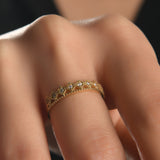 Kraliçe Tacı Taşlı Altın Yüzük / 14 Ayar Sarı Altın