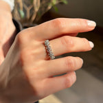 Yıldızlar Yolu Taşlı Altın Yüzük / 14 Ayar Beyaz Altın