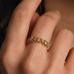 Yıldızlar Yolu Taşlı Altın Yüzük / 14 Ayar Sarı Altın