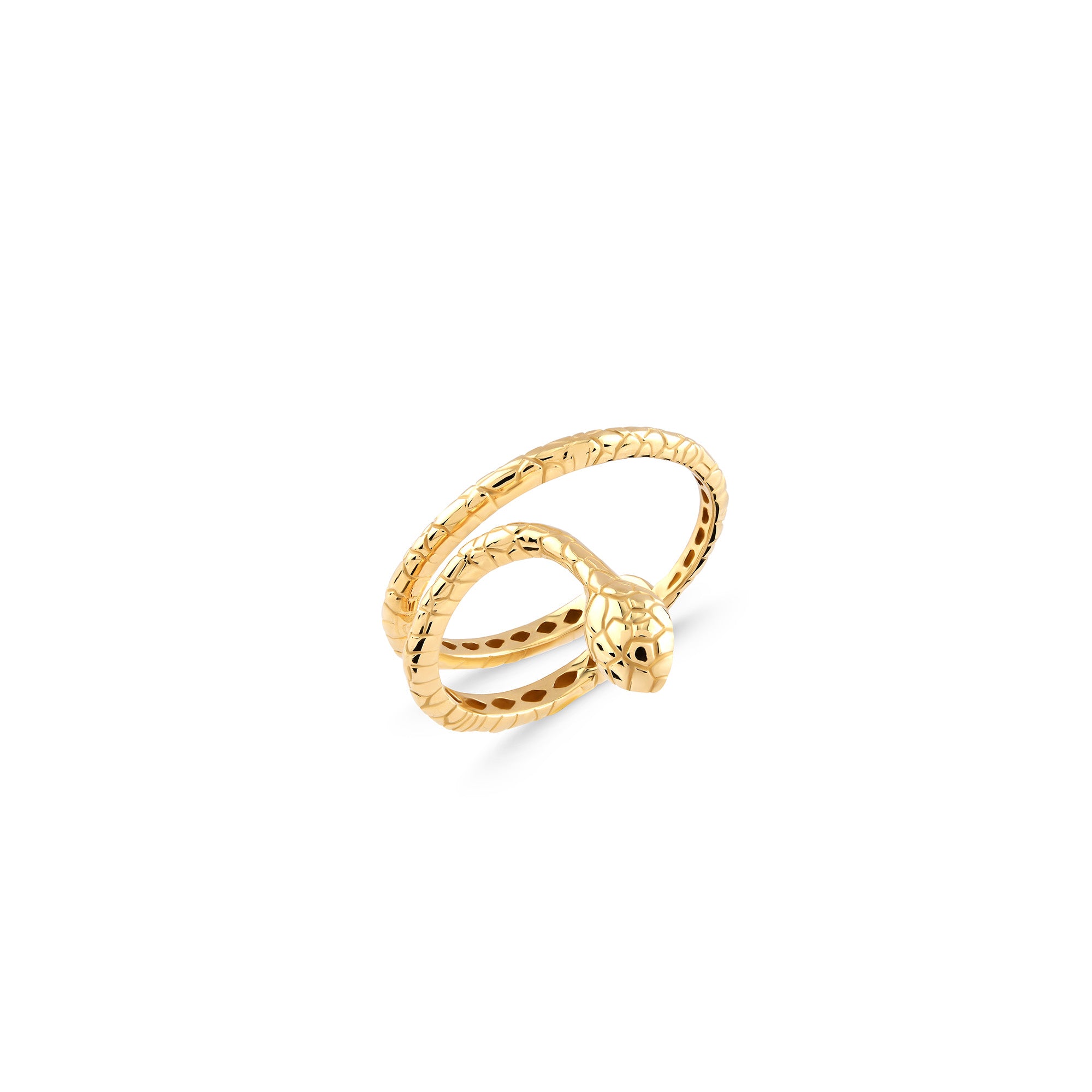 Sarmal Yılan Altın Yüzük / 14 Ayar Sarı Altın