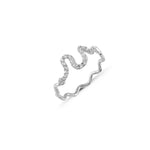 Yılan Taşlı Altın Yüzük / 14 Ayar Beyaz Altın