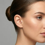 Purple / Palette Renkli Taş Seçenekli Altın Piercing / 14 Ayar Sarı Altın