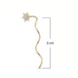 Ballerina Üçlü Markiz Taşlı Kavis Sallantılı Altın Relax Piercing / 14 Ayar Sarı Altın / Size