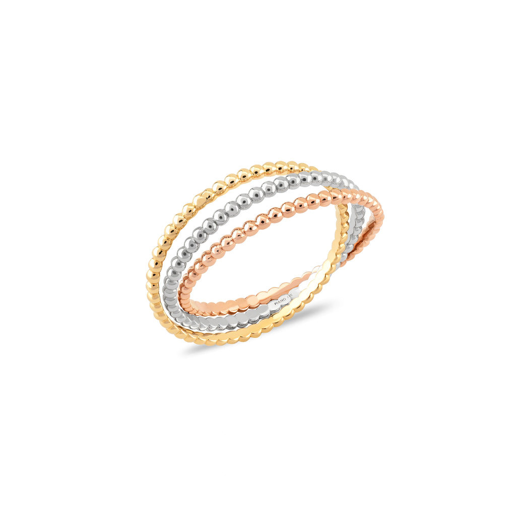 Trieste Triple Three Color Ball Gold Ring