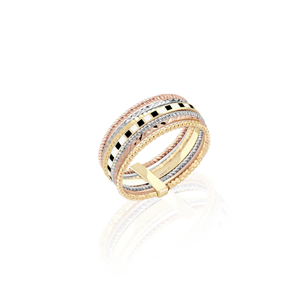 Trieste Enameled Sevenday Gold Ring